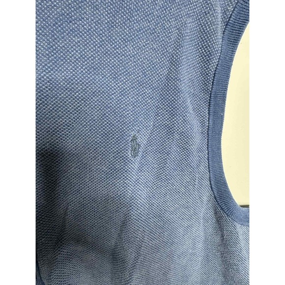 Polo Ralph Lauren Mens Blue Zip-Up Sleeveless Sweater Vest Size 2x pima Cotten - Picture 4 of 5
